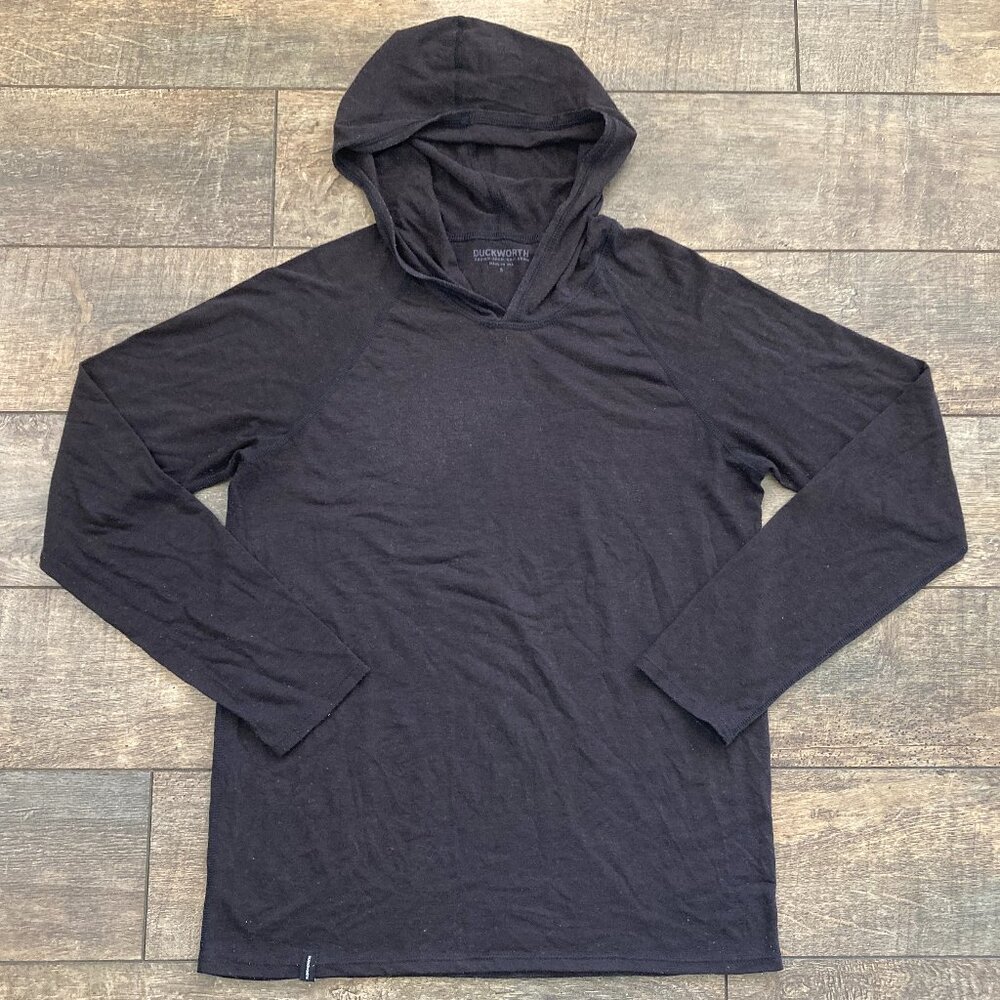 Duckworth Men's Merino Wool Vapor Sun Hoody in BLACK Colorway - size Small